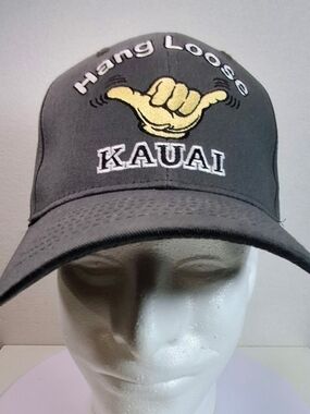 Hang Loose Kauai Embroidered Gray Baseball Cap